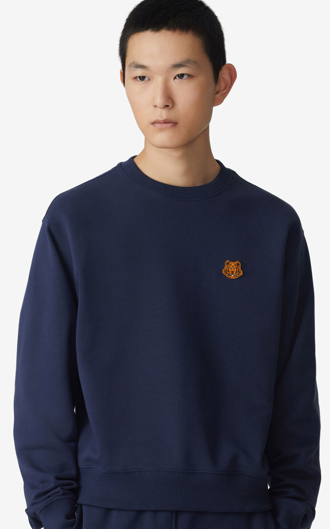 Sweat Kenzo Homme Tiger Crest Bleu Marine Bleu NZFYB-3672